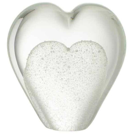 Presse-Papier en Verre "Cœur" 10cm Blanc