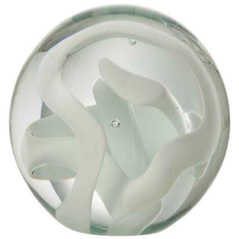 Presse-Papier en Verre "Guirlande" 10cm Blanc