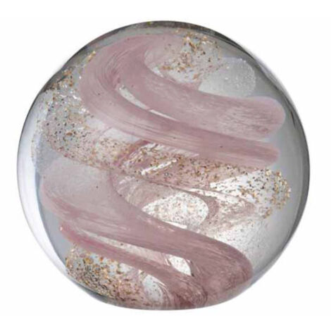 Presse-Papier en Verre "Guirlande" 10cm Rose & Or