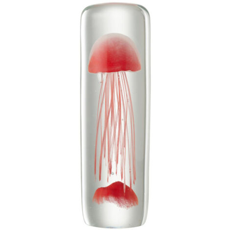 Presse-Papier en Verre "Méduse Cylindre" 29cm Rouge