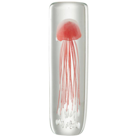 Presse-Papier en Verre "Méduse Cylindre" 29cm Rouge Soft