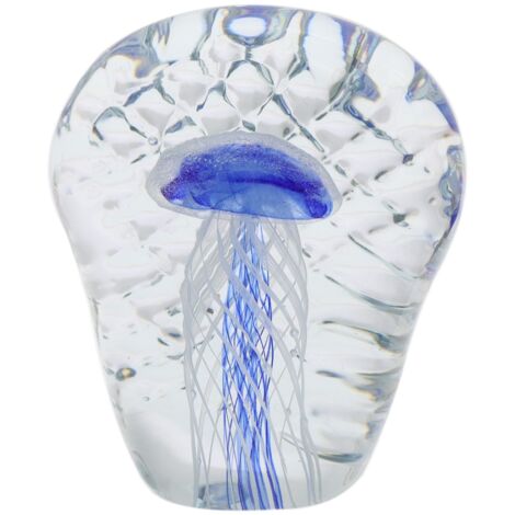 Presse-papier méduse bleue en cristal décoratif, cadeau pour la maison et le bureau