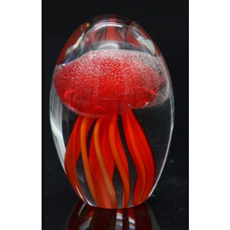 Presse-papier méduse en verre rouge, décoration élégante pour le bureau et la maison, accessoire de bureau unique, cadeau original
