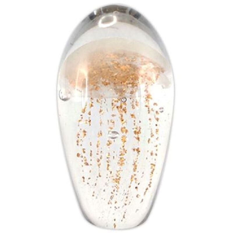 Sans Marque - Presse papier sulfure méduse beige en verre 12 cm