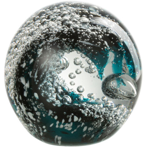 Presse-papier vague en verre 8 cm - bleu