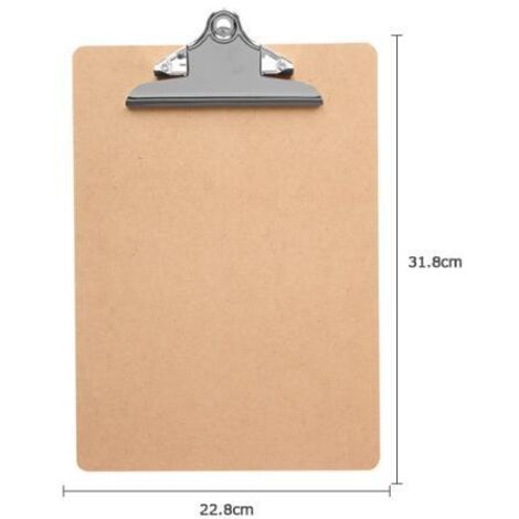Presse-papiers, bloc-notes, A4, format portrait, carton, recyclable, clip rétro, 1 unité