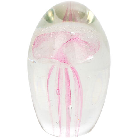 Presse papiers en verre Méduse Rose