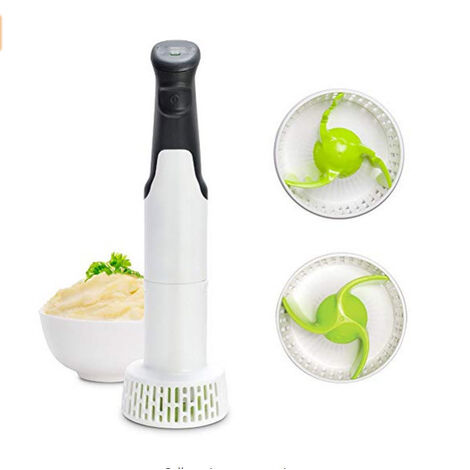 Presse-purée électrique, mélangeur à main Hachoir à légumes 3-en-1 Ensemble multiple de purée et de fouets Mélangeur à immersion Mélanges et purées parfaits pour les aliments pour bébés, les légumes e