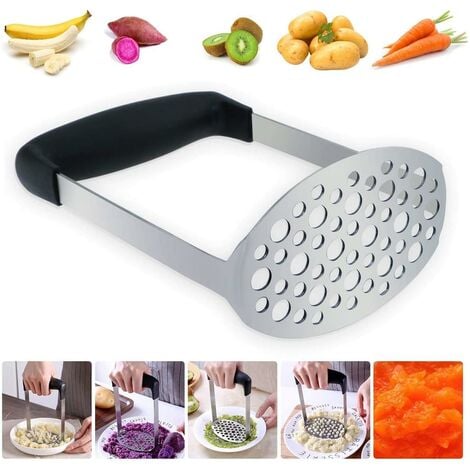 Presse-purée Presse-purée en acier inoxydable, presse-purée pour purée de pommes de terre crémeuse, purée de pommes de terre, légumes et fruits - avec éplucheur cadeau
