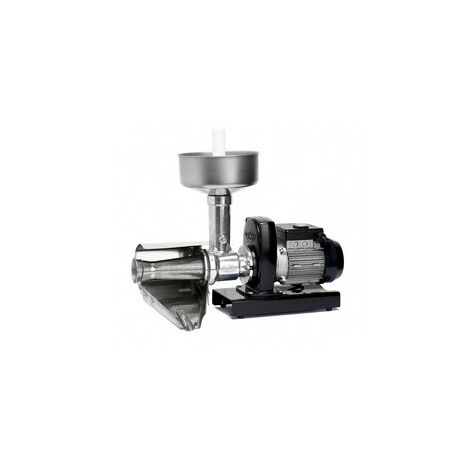Presse-tomates électrique en inox – Moteur asynchrone 0,5 CV – Accessoires inclus : filtre, égouttoir, entonnoir – Pour sauces et purées – Palumbo