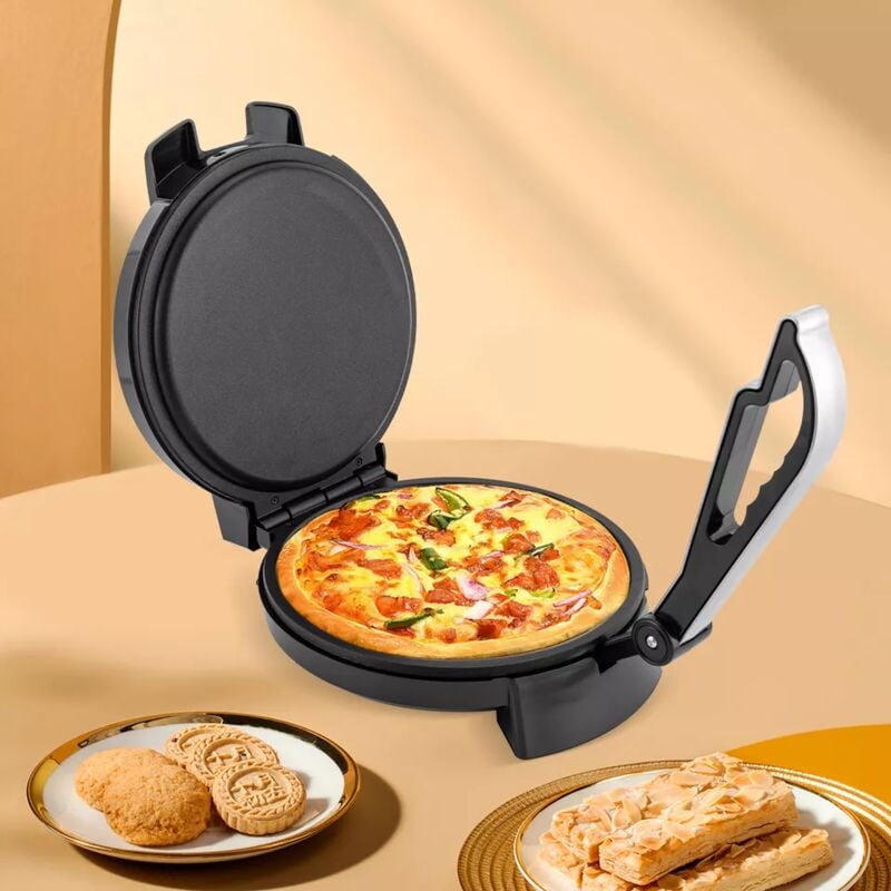 Presse tortilla électrique, grille-pain et crêpière 1200 watts, acier inoxydable, température réglable