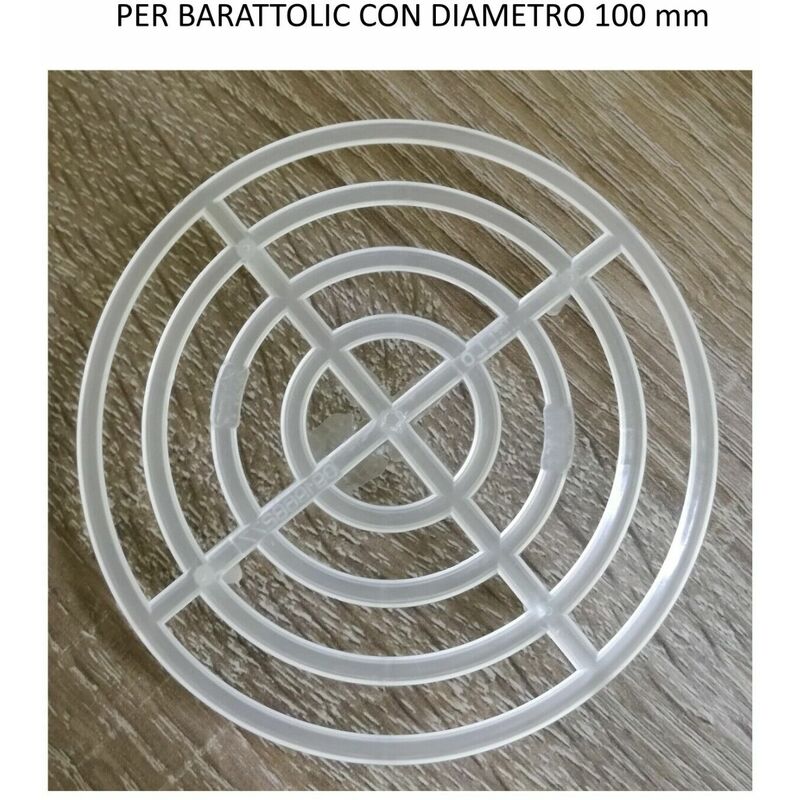 Image of Ang.c - Presselli barattoli conserve plastica con piedini pressino griglia salvaprodotto pezzi per confezione: 5 misura: 100 mm