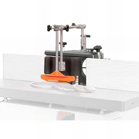 Presseur de sécurité pour toupie alésage 30 mm – Distance max 180 mm – Dimensions 240 x 270 x 370 mm – Poids 3 kg – Holzprofi