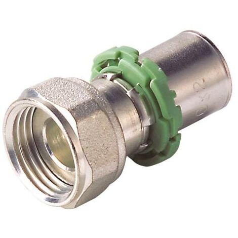 Pressfitting, Mehrschichtfitting, halbe Verschraubung, flachdichtend, 16mm, 3/4" IG
