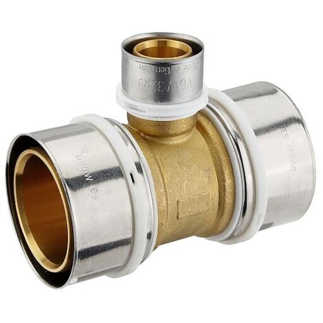 Pressfitting-T-Stück - Mittelabgang reduziert - 63 x 4,5 - 32 x 3,0 - 63 x 4,5 mm für MV-Rohr
