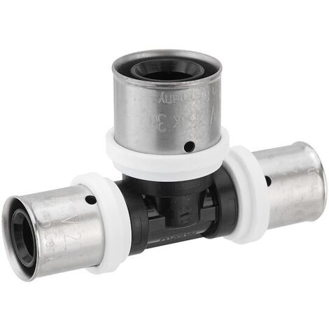 Pressfitting-T-Stück PPSU - Mittelabgang erweitert - 20 x 2,0 - 26 x 3,0 - 20 x 2,0 mm für MV-Rohr