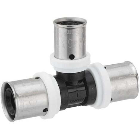 Pressfitting-T-Stück PPSU - Mittelabgang reduziert - 20 x 2,0 - 16 x 2,0 - 20 x 2,0 mm für MV-Rohr