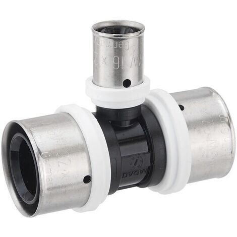 Pressfitting-T-Stück PPSU - Mittelabgang reduziert - 32 x 3,0 - 16 x 2,0 - 32 x 3,0 mm für MV-Rohr