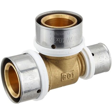 Pressfitting-T-Stück - reduziert - 40 x 3,5 - 40 x 3,5 - 26 x 3,0 mm für MV-Rohr