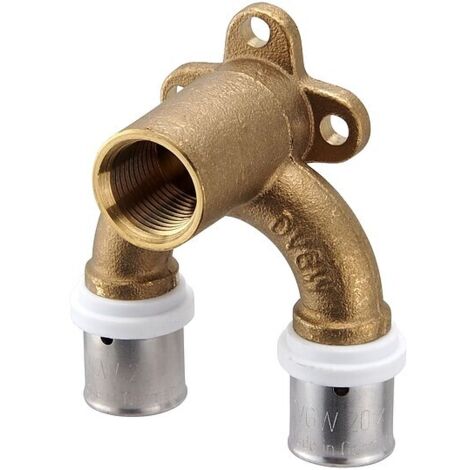 Pressfitting-Wandwinkel - doppelt U-Form gebogen - 20 x 2 mm - 1/2 Zoll Innengewinde für Verbundrohr