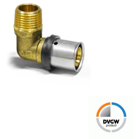 Pressfitting-Winkel 90° - 16 x 2,0 mm - 3/4 Zoll Außengewinde für MV-Rohr