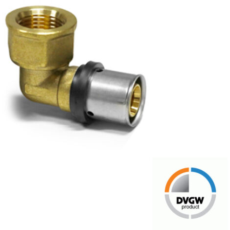Pressfitting-Winkel 90° - 16 x 2,0 mm - 3/4 Zoll Innengewinde für MV-Rohr