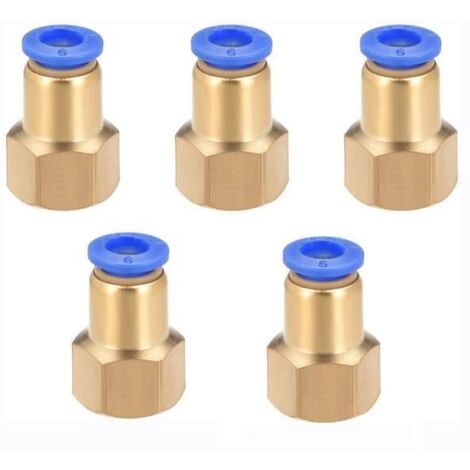 Pression Connexion Tube Raccord Adaptateur 8mm Tube Diamètre Connect Tuyau Raccord 5pcs(R1/2)