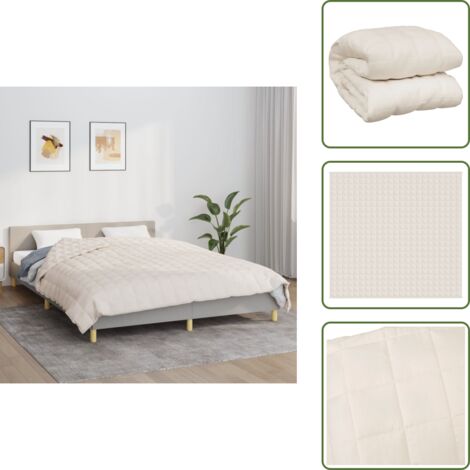 Pressione - vidaXL Coperta Ponderata Crema Chiaro 220x240 cm 15 kg Tessuto - Tessuto