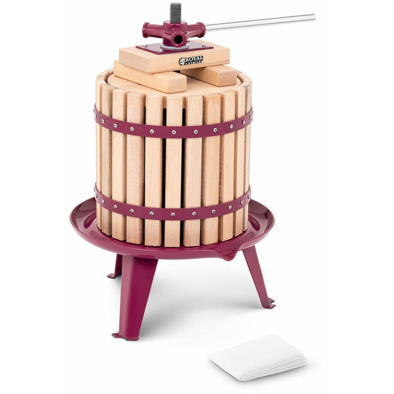 Helloshop26 - Pressoir de table hydraulique extracteur de jus mécanique à vis bois presse à fruit pomme jus vin raisin cidre 12 litres - Bois