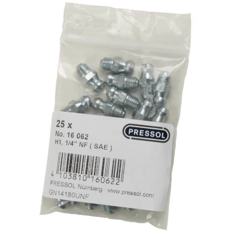 Pressol Graisseur à tête sphérique H1-droit, 1/4'-UNF- 25 pc(s)