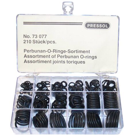 Pressol Set di O-ring Neri 210 pezzi Nitrile