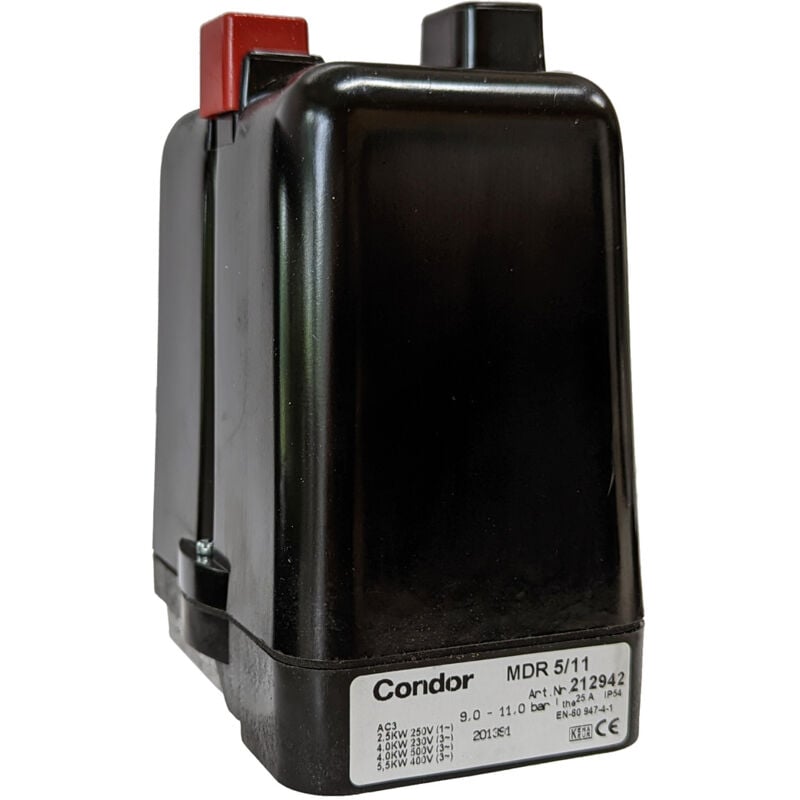 Pressostat Condor MDR-5/11-K 2-11 bar g 1/2' 212942 avec interrupteur marche/arrêt
