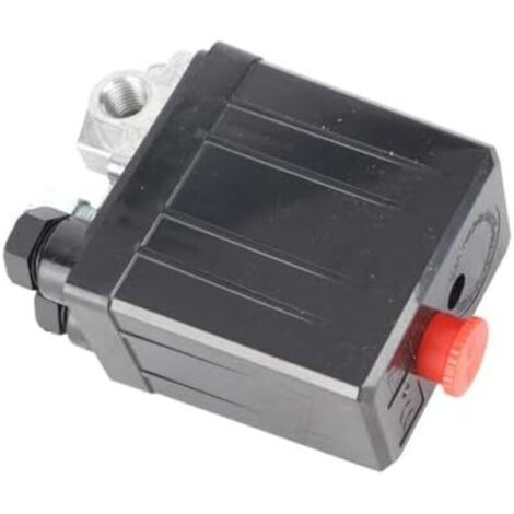 Pressostat de Compresseur d'Air à 4 ports, 240V 16A 90-120PSI Interrupteur de Soupape de Pression de Compresseur d'Air Robuste 1/4 "Régulateur de Contrôle de Filetage Femelle