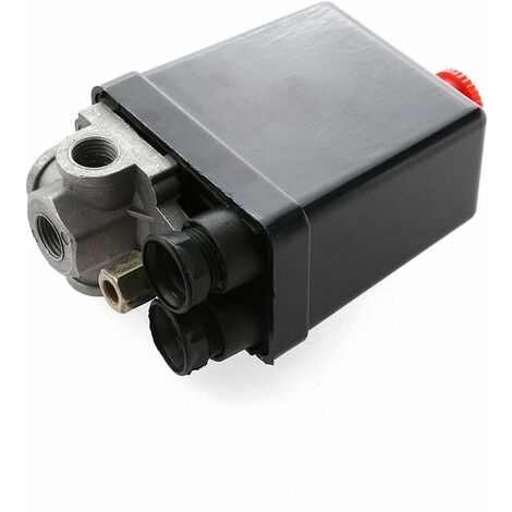 Pressostat de Compresseur d'Air à 4 Sorties, Commutateur de Pression Vanne de Contrôle Pièces pour Compresseur, 90-120 PSI 240 V,SEMAket