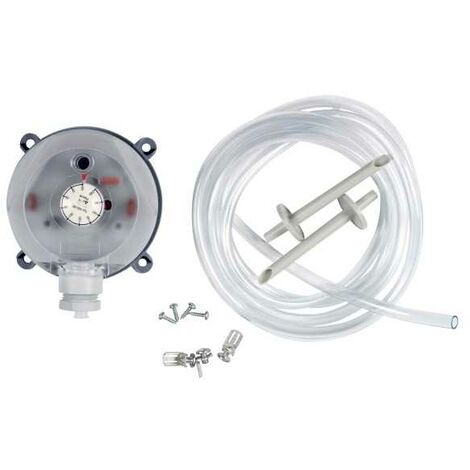 Pressostat différentiel réglable 0,5 A – Plage de pression 5 mbars (50 à 500 pascals) – Pour circuits industriels d'air – Protection contre surréchauffement – Beck