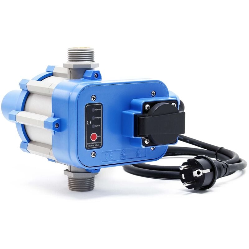 Pressostat EPC-1.1 – 170 x 230 x 165 mm – 230 v – 10 bars – avec Câble et Prise – Réseaux d'eaux domestiques & Pompes monophasées – Anti-marche à sec