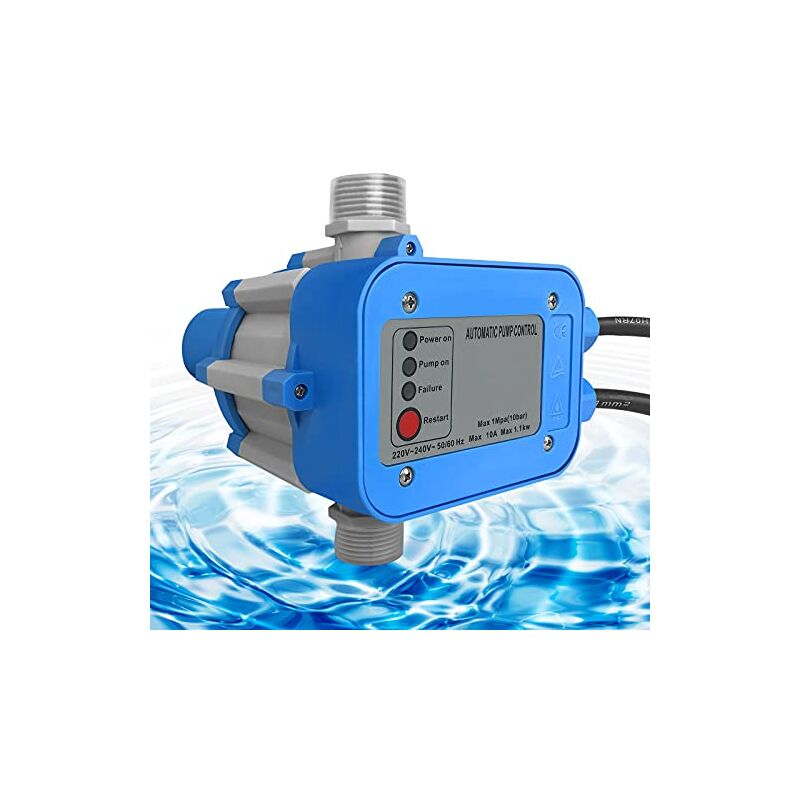 Naizy - Pressostat Pompe Arrosage 10bar 220/240 Volt Commande de Pompe avec Câble Marche/Arrêt Automatique Pression - Type a