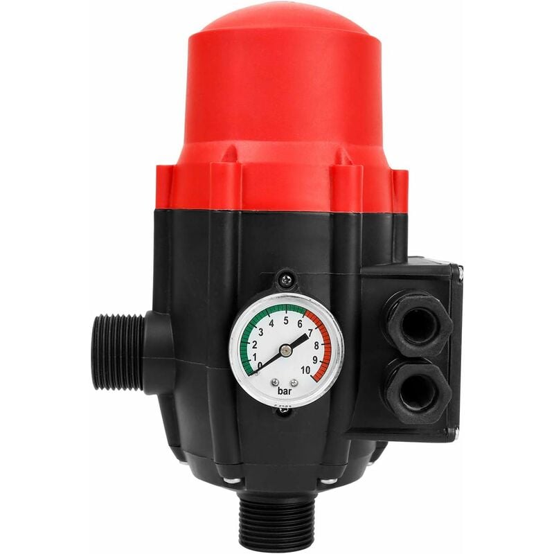 Pressostat Pompe Eau 10bar, Pressostat électrique, Mise en marche et arrêt automatiques,Mise en marche et arrêt automatiques, Rouge(Interface : G1)