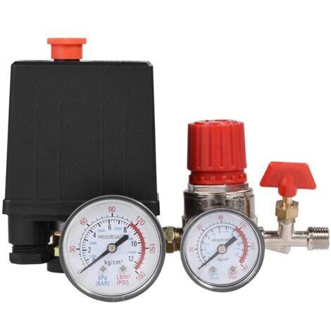 Pressostat pour compresseur d'air 12 bar – Plage 0,05 à 1,2 MPa – Débit 3000 L/min – Installation facile