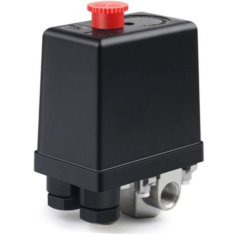 Pressostat-Soupape de Compresseur D'air 220V Pression Automatique Pressostat Compresseur D'air Compresseur Interrupteur Contrôle Valve pour Une Réduction Rapide de la Pression(4 trous)