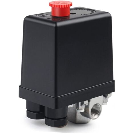 Pressostat-Soupape de Compresseur D'air 220V Pression Automatique Pressostat Compresseur D'air Compresseur Interrupteur Contrôle Valve pour Une Réduction Rapide de la Pression(4 trous)