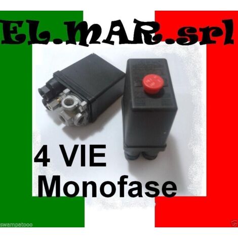 Pressostato Compressore Monofase 4 vie 12 BAR max