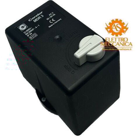 Pressostato Condor MDR 3 trifase con protezione termica 10-16A e valvola START - 15 Bar