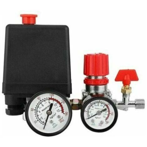 Pressostato per compressore d'aria, pressostato con manometro e regolatore.