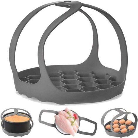 Pressure cooker support, silicone utensil holder, 6/8 L, compatible with Instant Pot/multicooker, burn protection, steamer, lifting rack, BPA-free silicone handle for egg steamer