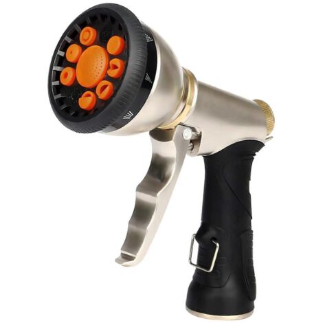 Pressure Garden ring Hose Spray Nozzle 9 Adjustable Patterns, Anti-Rust Non-,