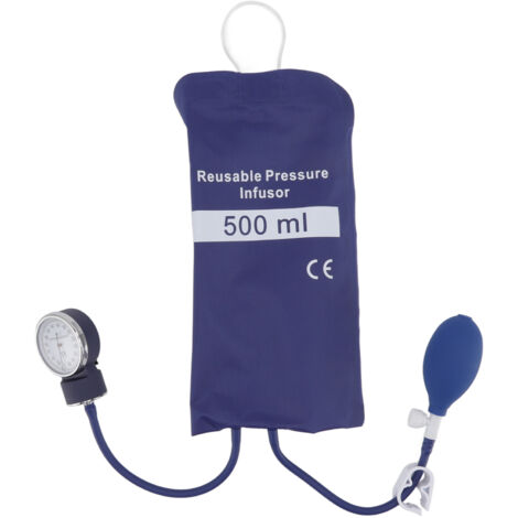 Pressure Infusion Cuff Reusable Infuser for Transfusion Emergency Surgery Salvage ICU Monitoring Blue 500ml