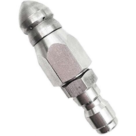 Pressure Washer Sewer Jetter Nozzle with Stainless Steel, Durable Design Sewer Jet Nozzle,1/4Inch Q