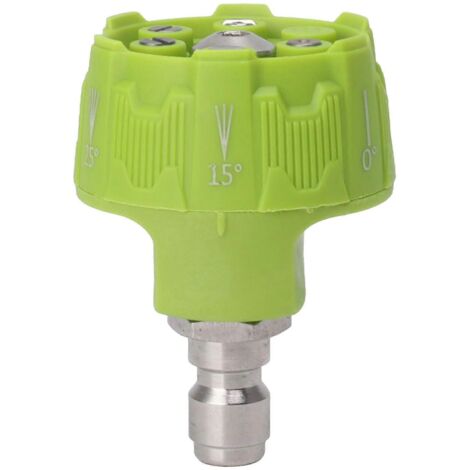 Pressure Washer Spray Nozzle 6 in 1 Multifunctional Adjustable Nozzle 1/4 Plug Interface Connect Tip Green