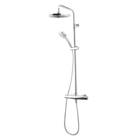PRESTO 49650100 LIVRA Columna Ducha Mezcladora Rociador 200 mm y Flexo Inox - ref: 49650100